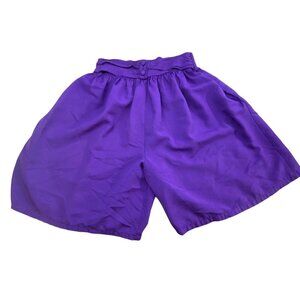 Vtg GITANO Women High Rise Shorts Elastic Waist Wide Leg Sz 8 Purple 47-13